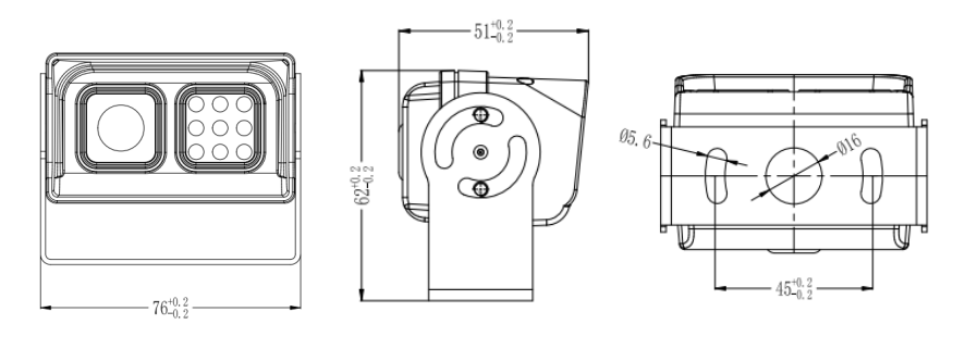 Dimension of SEEMETECH WiFi Car Camera
