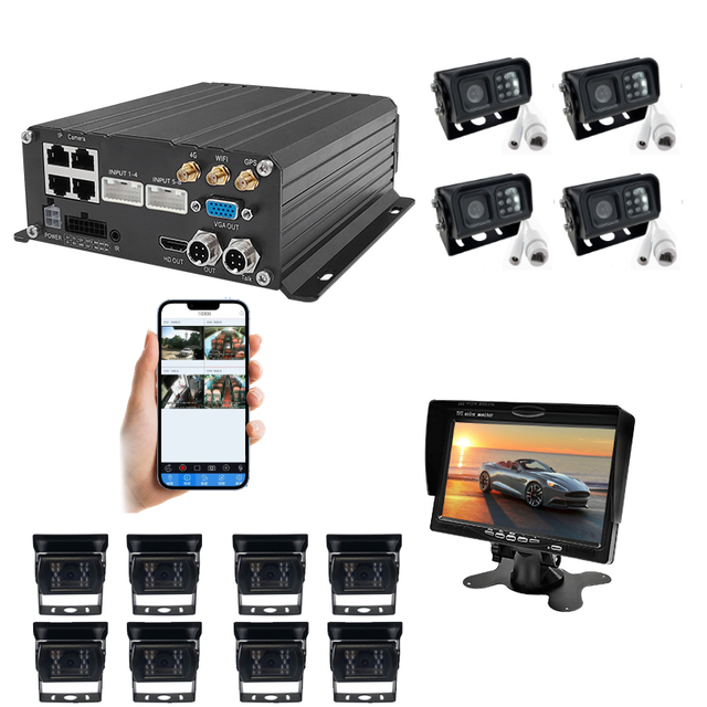 Portable Mobile DVR System Wholesale Full HD 1080p Resolution GPS WIFI ADAS DMS BSD CCTV Kit Monitor 12 CH Car Black Box Car Camera 