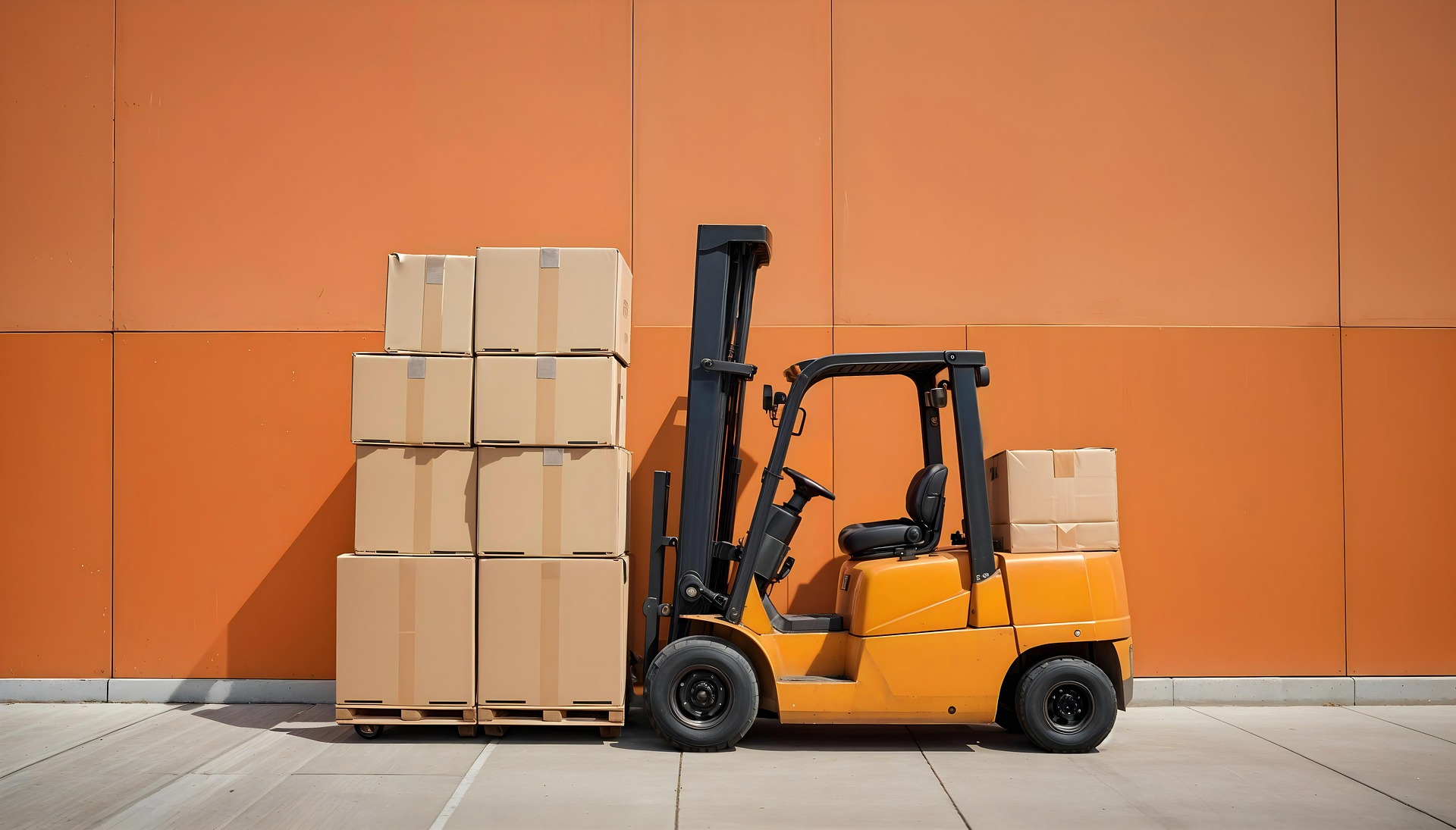 forklift in warehouse