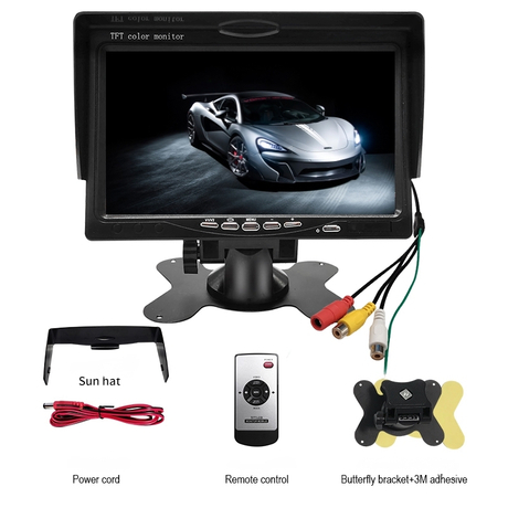 7 Inch Black Car LCD Monitor with IPS Screen 1-Year Warranty Bus Car Monitor