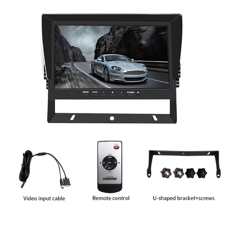 10.1-Inch 1024P IPS LCD Car Display Monitor with Remote Control VGA Monitor for Trucks 4:3 Aspect Ratio 1 Year Warranty