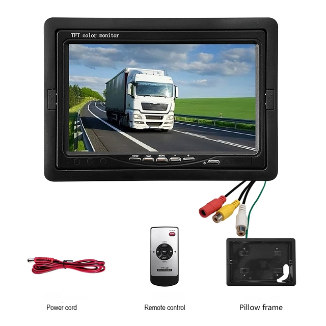 7-Inch IPS Angle Monitor 1-Year Pillow Flame Rearview Mirror AHD TV Reversing Aid Monitor for Car